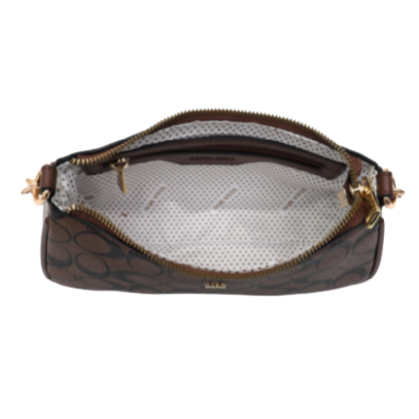 VERA MAY EVA COFFEE VEGAN LEATHER HANDBAG