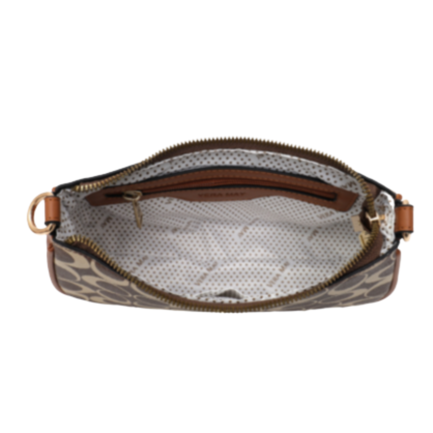 VERA MAY EVA BROWN VEGAN LEATHER HANDBAG