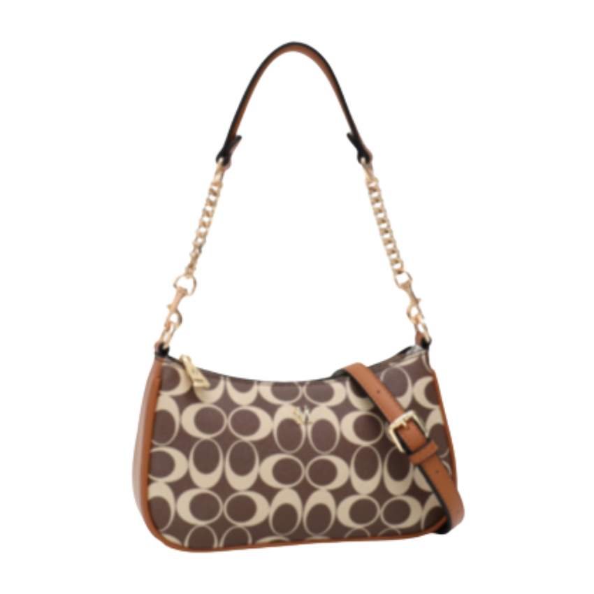 VERA MAY EVA BROWN VEGAN LEATHER HANDBAG