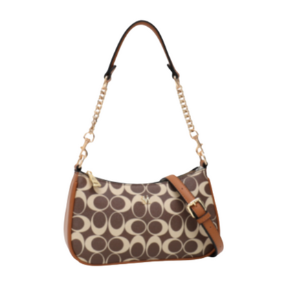 VERA MAY EVA BROWN VEGAN LEATHER HANDBAG