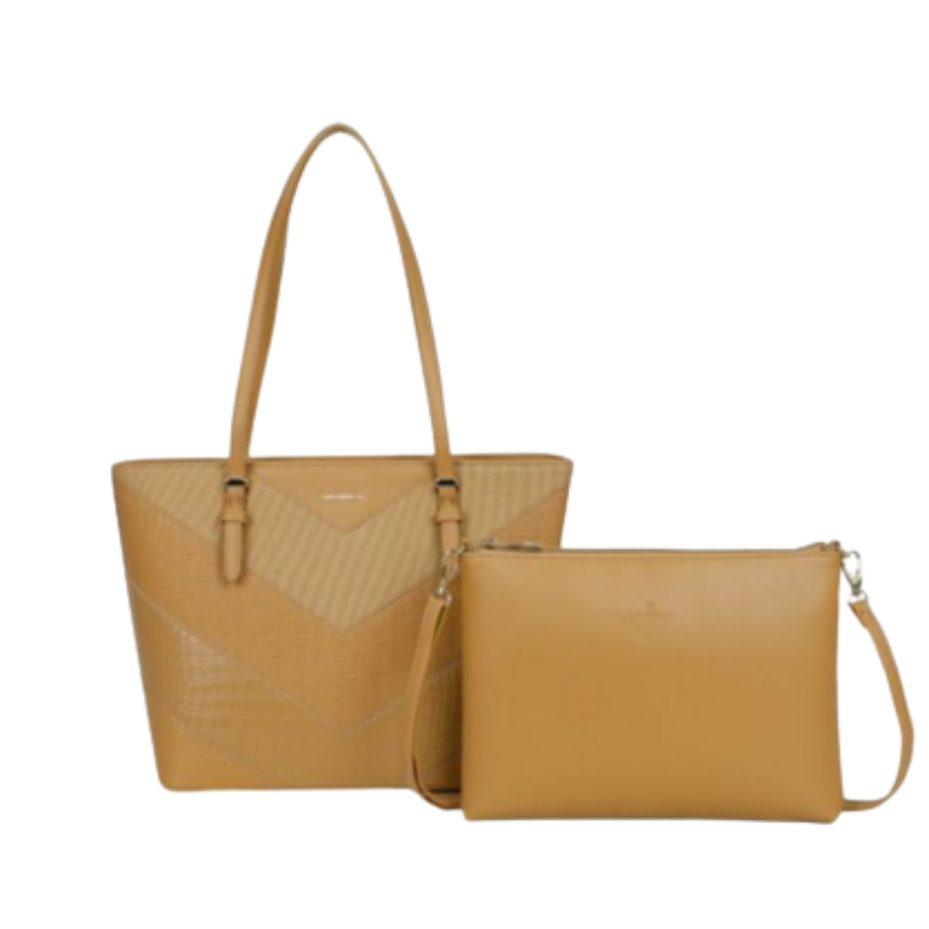 VERA MAY FAITH LATTE SET OF 2 VEGAN FASHION HANDBAG