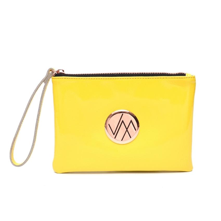vera may genuine leather clutch bag