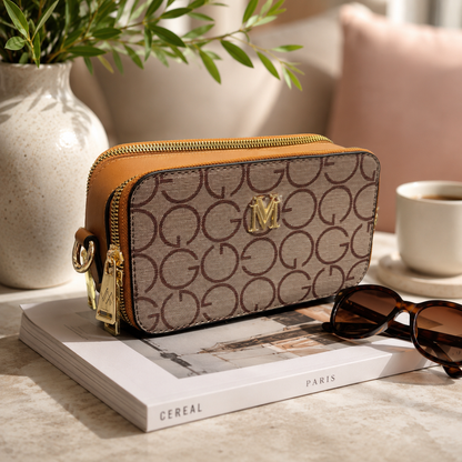 VERA MAY GLORIA BROWN VEGAN LEATHER HANDBAG