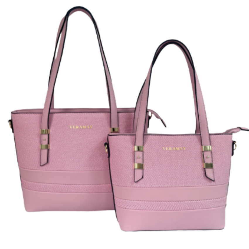 VERA MAY IGGI PINK SET OF 2 VEGAN LEATHER HANDBAG