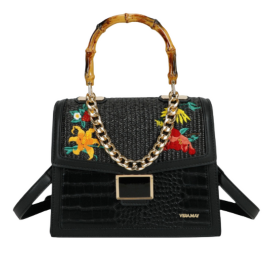 VERA MAY ILINA BLACK VEGAN FASHION HANDBAG