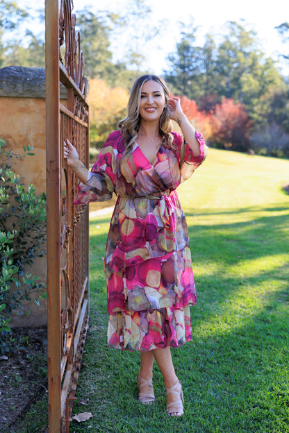 VERA MAY PINK ITALIAN SILK DRESS 6171