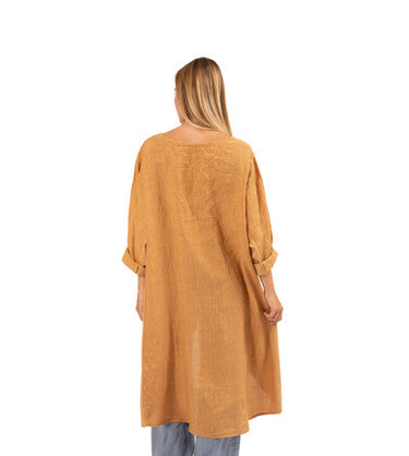 6341 CAMEL ITALIAN LINEN TOP