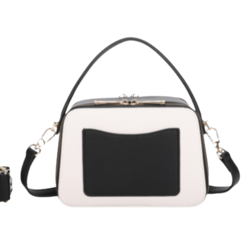 VERA MAY JEANI BEIGE/BLACK VEGAN FASHION HANDBAG