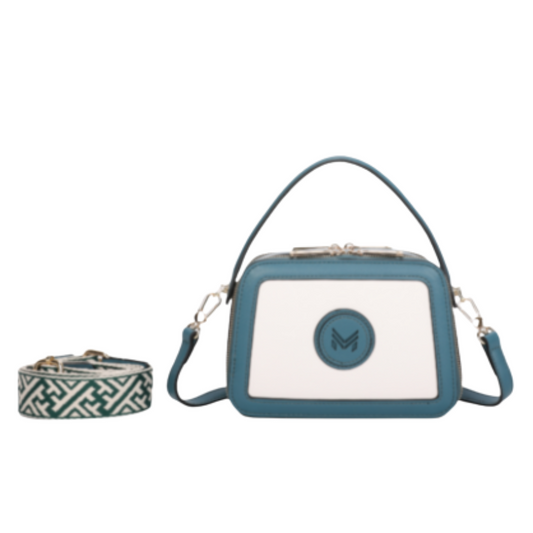 VERA MAY JEANI GREEN/BEIGE VEGAN FASHION HANDBAG