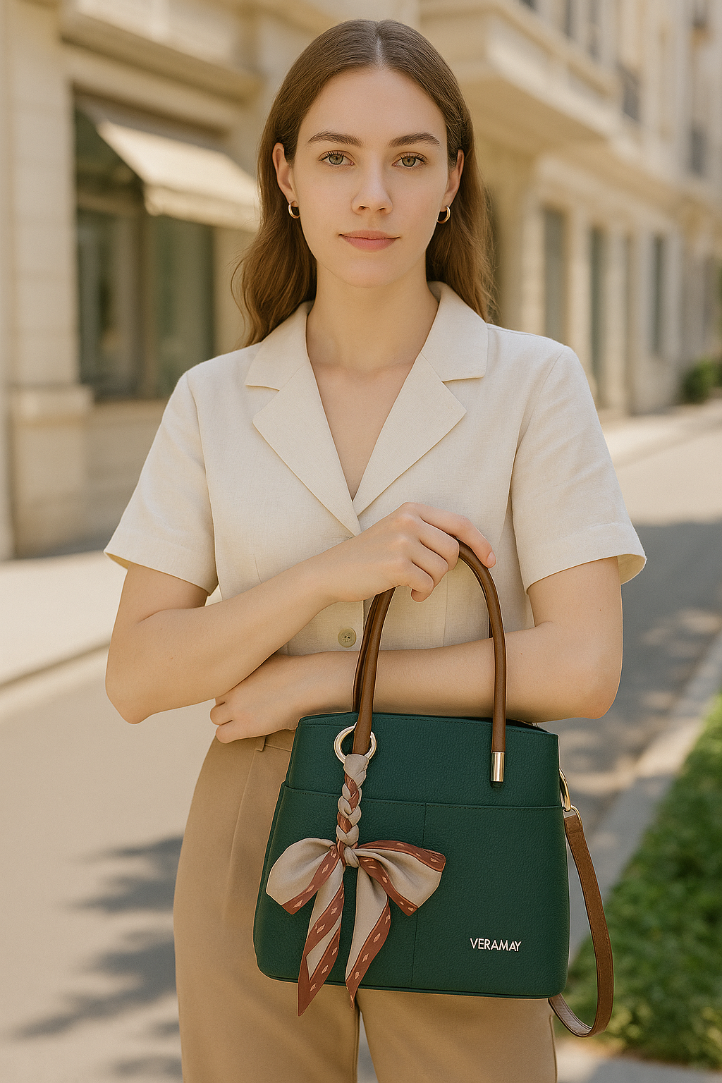 VERA MAY JODIE EMERALD VEGAN FASHION HANDBAG