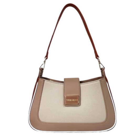 VERA MAY KALEY KHAKI VEGAN LEATHER HANDBAG