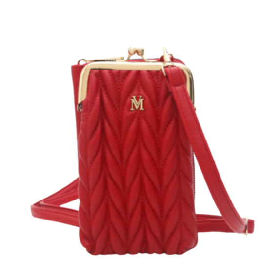 VERA MAY KALI RED VEGAN LEATHER HANDBAG
