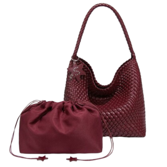 VERA MAY KAYA BURGUNDY VEGAN FASHION HANDBAG