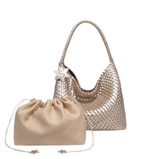 VERA MAY KAYA GOLD VEGAN FASHION HANDBAG