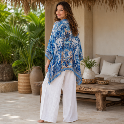 VERA MAY 1428-1322C EMILY ROSE SHORT KIMONO