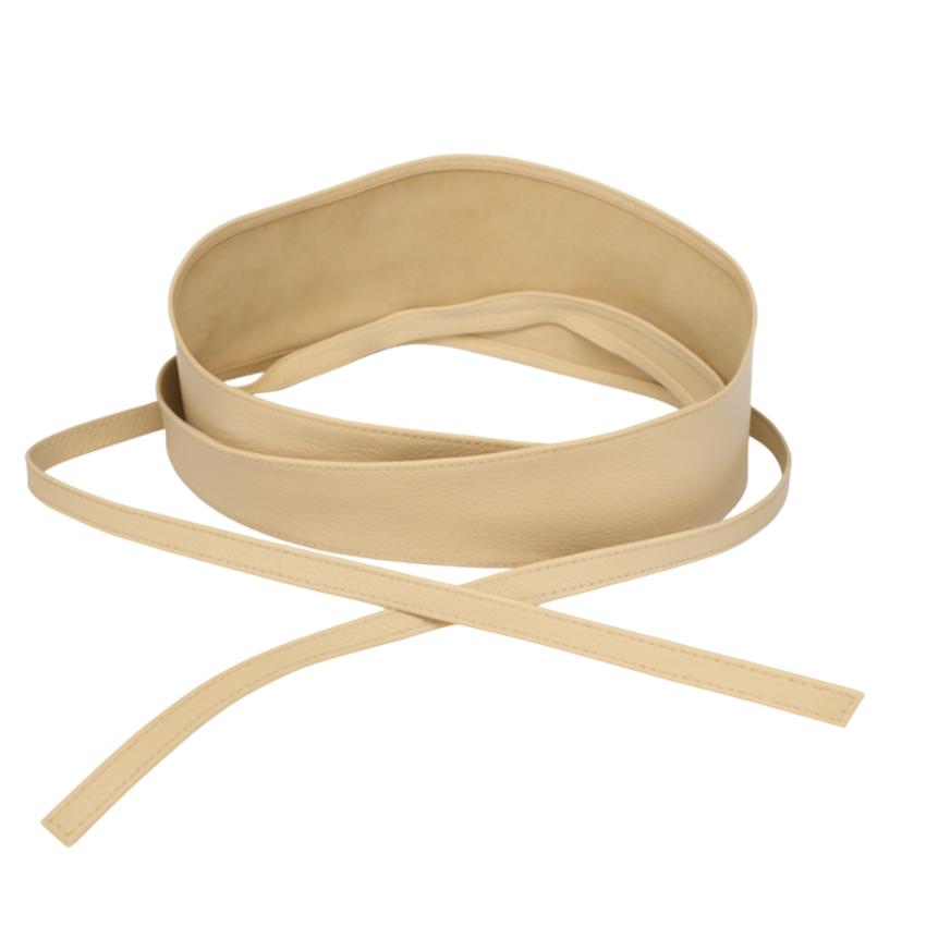 VERA MAY LB001 BEIGE LEATHER BELT