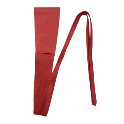 VERA MAY LB001 RED LEATHER BELT