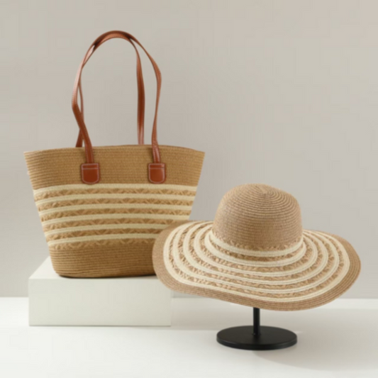 VERA MAY MALDIVES KHAKI BEACH BAG