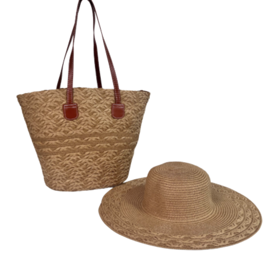 VERA MAY MAUI KHAKI BEACH BAG