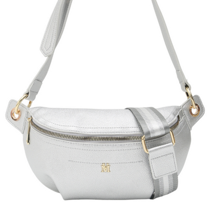 VERA MAY MINA SILVER VEGAN LEATHER HANDBAG