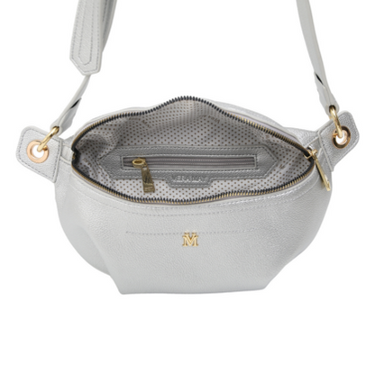 VERA MAY MINA SILVER VEGAN LEATHER HANDBAG