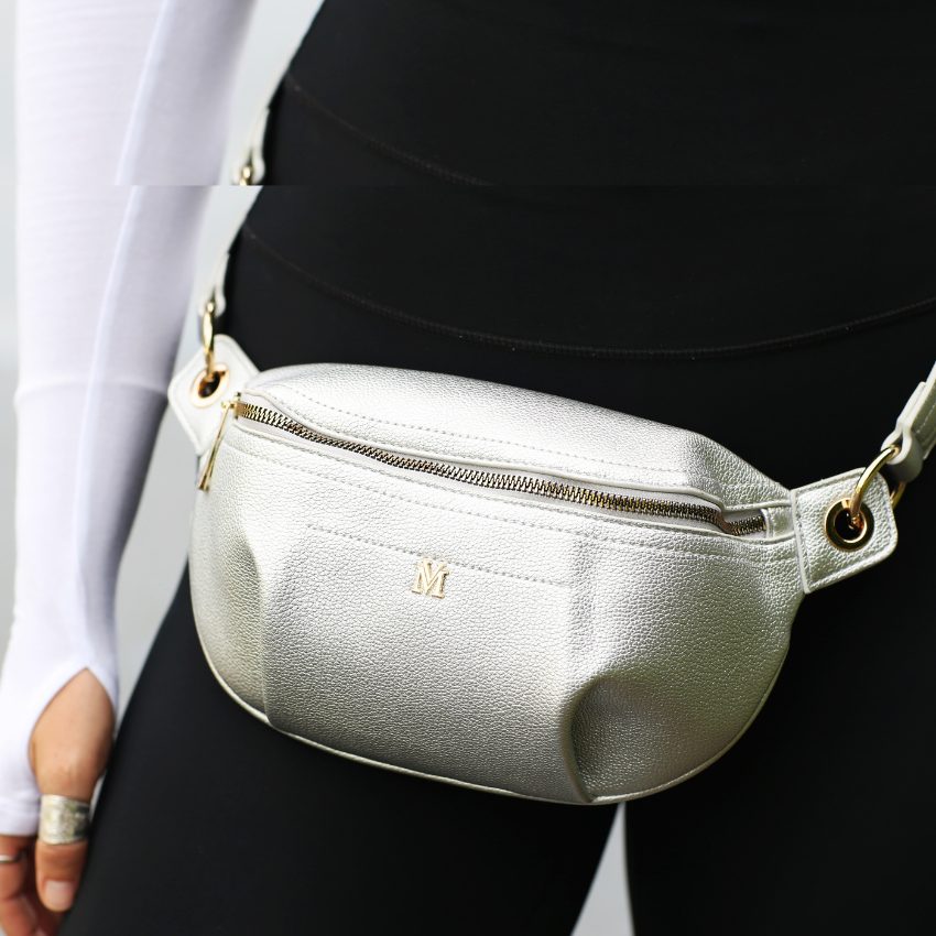VERA MAY MINA SILVER VEGAN LEATHER HANDBAG
