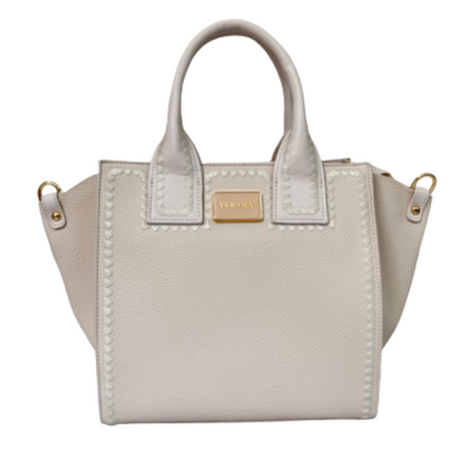 VERA MAY MIRA WHITE VEGAN LEATHER HANDBAG
