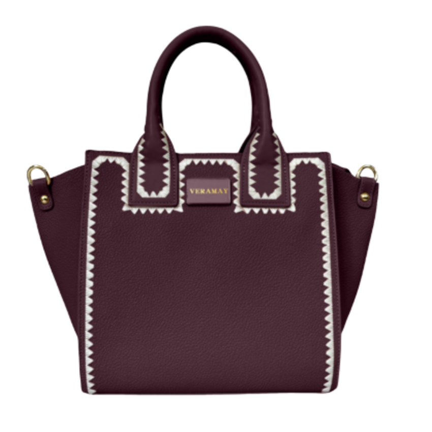 VERA MAY MIRA WINE VEGAN LEATHER HANDBAG