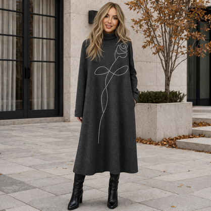 SH8507 Vera May Winter Dress Dark Charcoal Grey One Size
