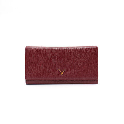 MOTO GENUINE LEATHER WOMENS WINE RED WALLET