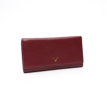 MOTO GENUINE LEATHER WOMENS WINE RED WALLET