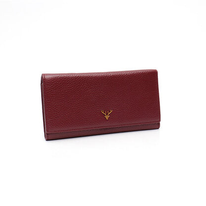 MOTO GENUINE LEATHER WOMENS WINE RED WALLET