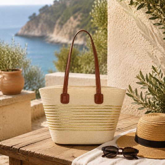 VERA MAY NOOSA BEIGE BEACH BAG