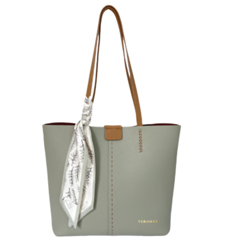 VERA MAY OLIVE GREEN VEGAN LEATHER HANDBAG