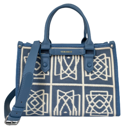 VERA MAY PIPPA DENIM VEGAN LEATHER HANDBAG