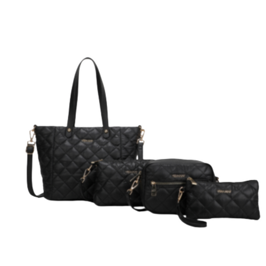 VERA MAY SACHIE BLACK SET OF 4 VEGAN FASHION HANDBAG