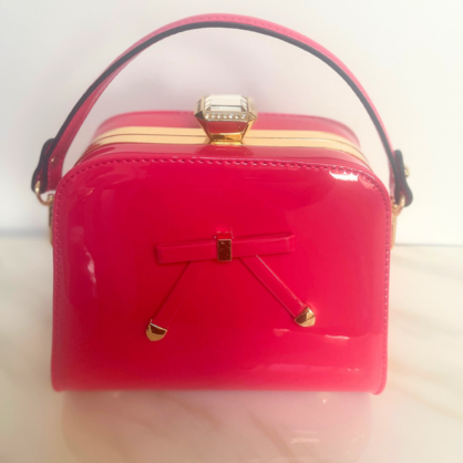Sadria Vera May Shiny Patent Vegan Fushia Handbag