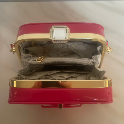 Sadria Vera May Shiny Patent Vegan Fushia Handbag