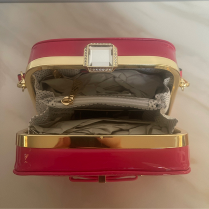 Sadria Vera May Shiny Patent Vegan Fushia Handbag