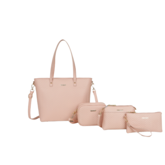 VERA MAY SAPINA BLUSH SET OF 4 VEGAN FASHION HANDBAG