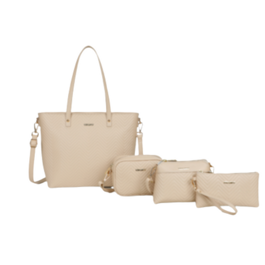 VERA MAY SAPINA LATTE SET OF 4 VEGAN FASHION HANDBAG