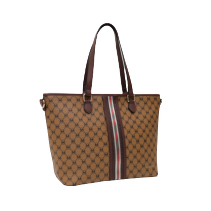VERA MAY SAVONA BROWN VEGAN LEATHER LARGE HANDBAG