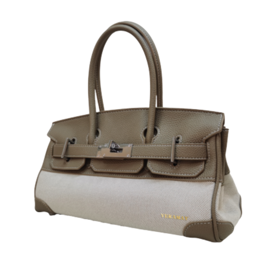 VERA MAY SAVOY KHAKI VEGAN LEATHER HANDBAG