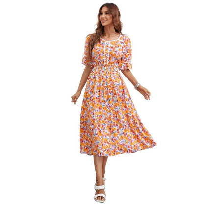 Floral Vera May Boho Orange Dress SCJM023