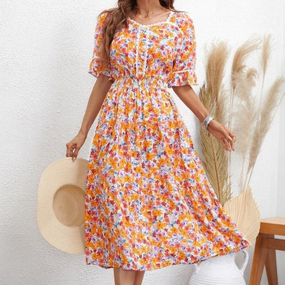 Floral Vera May Boho Orange Dress SCJM023