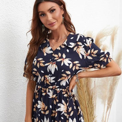 Boho Vera May Floral Navy Dress SCJM050