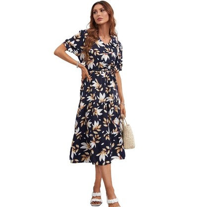Boho Vera May Floral Navy Dress SCJM050