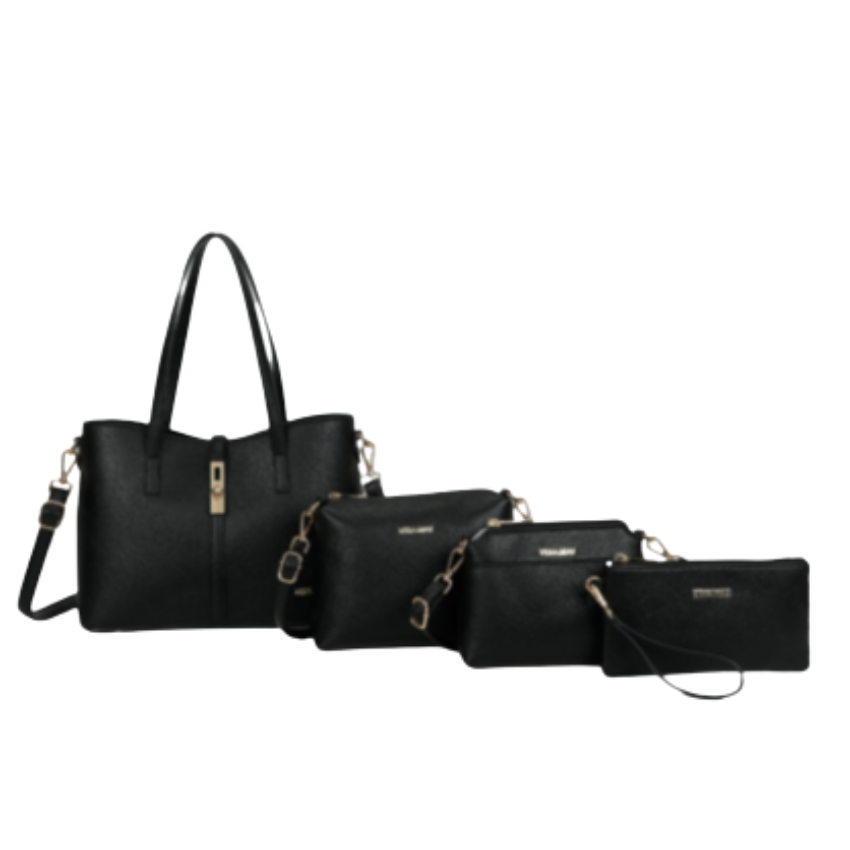 VERA MAY SEDONA BLACK SET OF 4 VEGAN FASHION HANDBAG