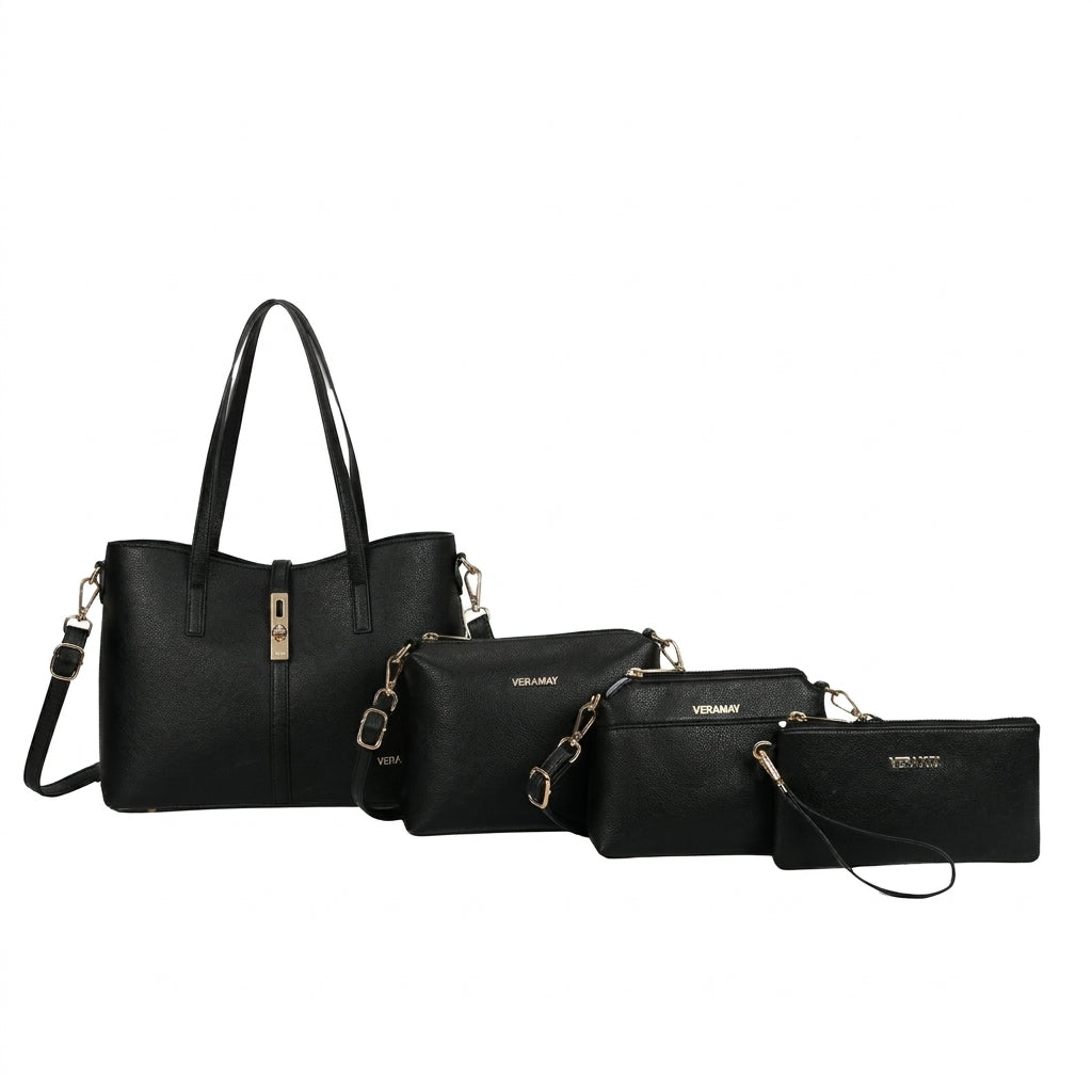 SEDONA Black - Set of 4 Vegan Fashion Handbag