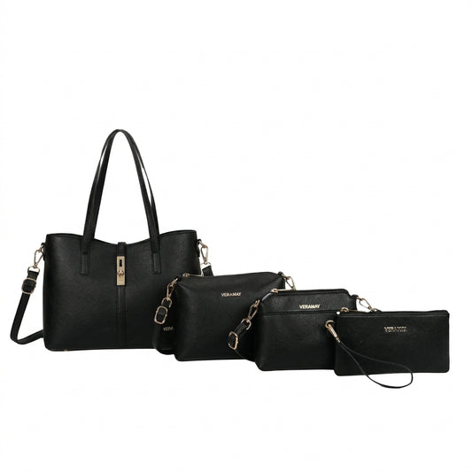 SEDONA Black - Set of 4 Vegan Fashion Handbag